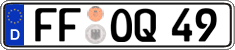 German license plate, Regular plates