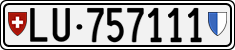 License plate of Switzerland, Cars