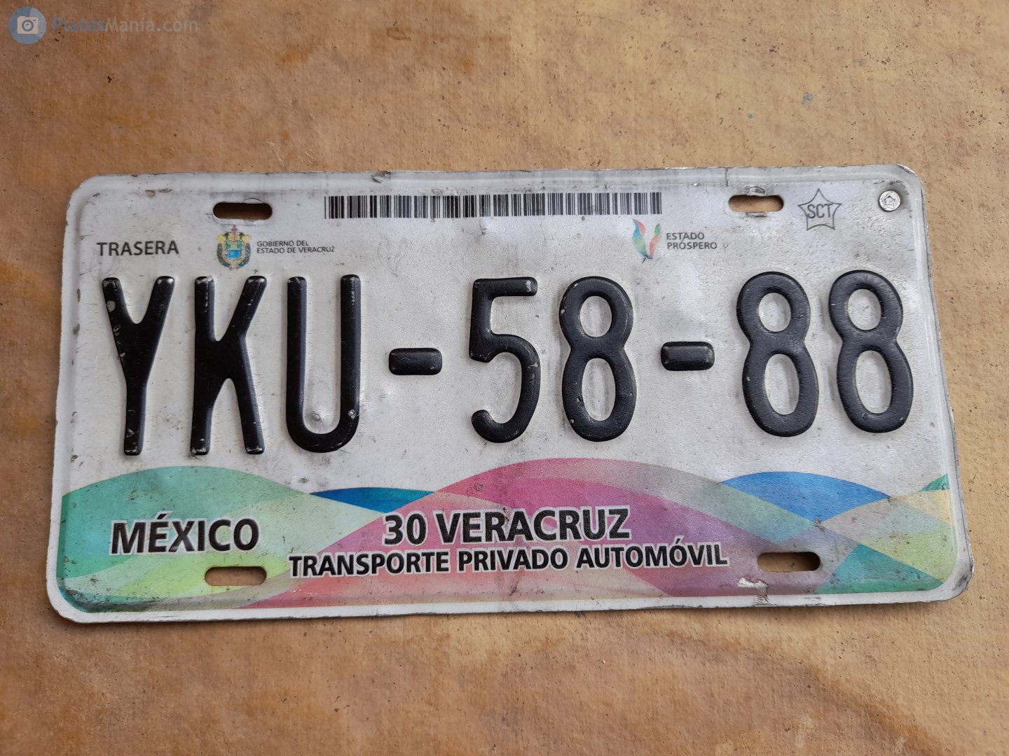 YKU-58-88, License plate without vehicle 