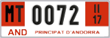 License plate of Andorra, Provisional (1234)