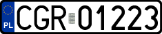 License plates of Poland, Regular car plates