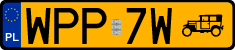 License plates of Poland, Oldtimers