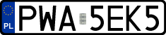 License plates of Poland, Regular car plates