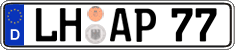 German license plate, Regular plates