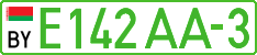 License plate Belarus, Electric vehicles (cars)