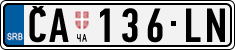 License plate of Serbia, Cars