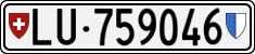License plate of Switzerland, Cars