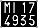 License plate of Italy, Cars (1927 year series)