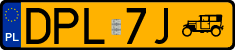 License plates of Poland, Oldtimers