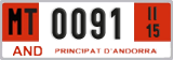 License plate of Andorra, Provisional (1234)