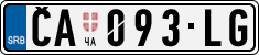 License plate of Serbia, Cars