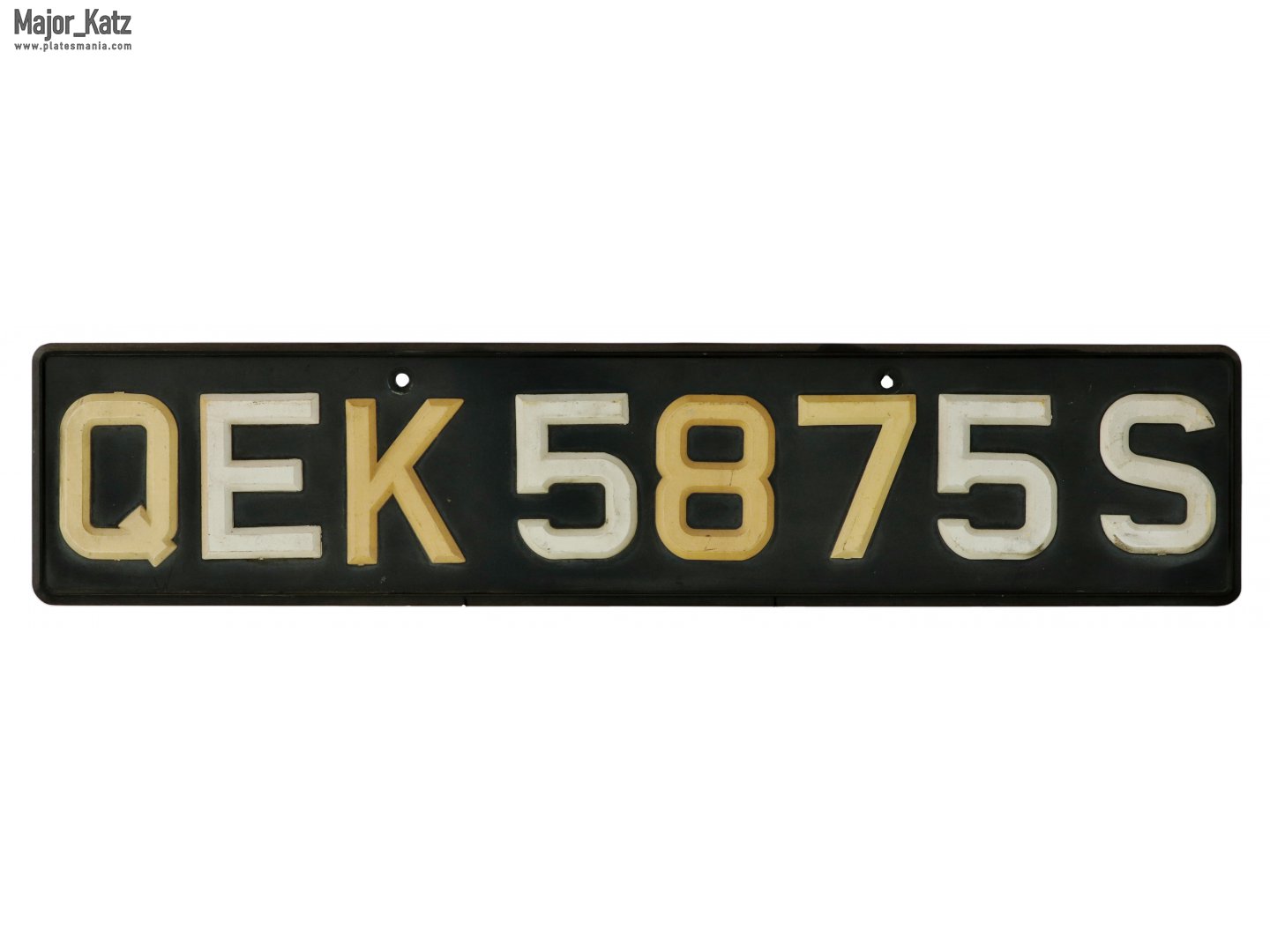 QEK 5875 S, License plate without vehicle 