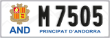 License plate of Andorra, Cars (A 1234)
