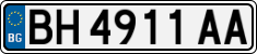 License plate of Bulgaria, Cars