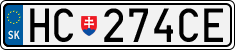 License plate of Slovakia, Cars