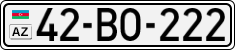 License plate of Azerbaijan, Cars