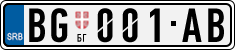 License plate of Serbia, Cars