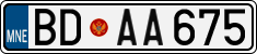 License plate of Montenegro, Cars