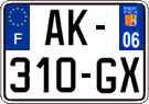 French license plate, SIV (ordinary)