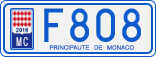 License plate of Monaco, Cars