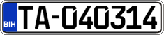 License plate of Bosnia and Herzegovina, Taxi
