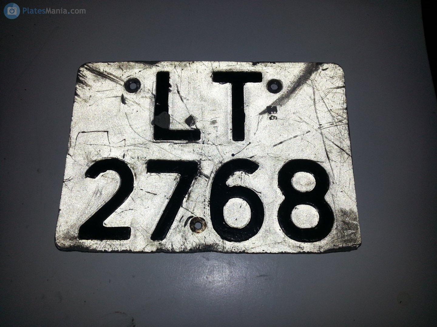 LT 2768, License plate without vehicle 