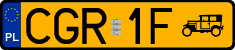 License plates of Poland, Oldtimers