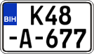 License plate of Bosnia and Herzegovina, Regular plates