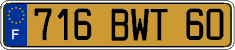 French license plate, FNI