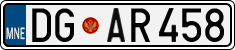License plate of Montenegro, Cars