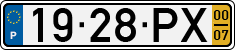 License plate of Portugal, Regular plates