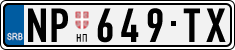 License plate of Serbia, Cars