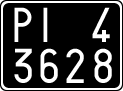 License plate of Italy, Cars (1927 year series)