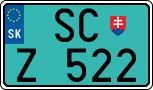 License plate of Slovakia, Special vehicles