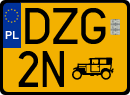 License plates of Poland, Oldtimers