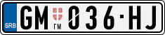 License plate of Serbia, Cars