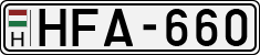 license plates of Hungary, Cars (1990)