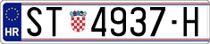 License plate of Croatia, Regular plates