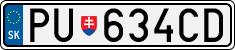 License plate of Slovakia, Cars