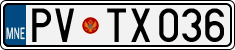 License plate of Montenegro, Cars
