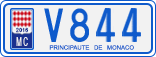 License plate of Monaco, Cars