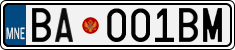 License plate of Montenegro, Vanity Plates