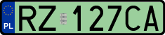 License plates of Poland, Electric vehicles