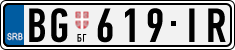 License plate of Serbia, Cars