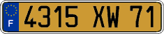 French license plate, FNI
