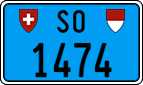 License plate of Switzerland, Work and fire vehicles (blue)
