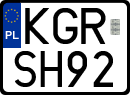 License plates of Poland, Special vehicles and motorcycles