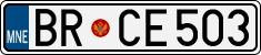License plate of Montenegro, Cars