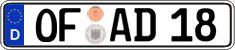 German license plate, Regular plates