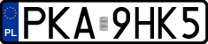 License plates of Poland, Regular car plates